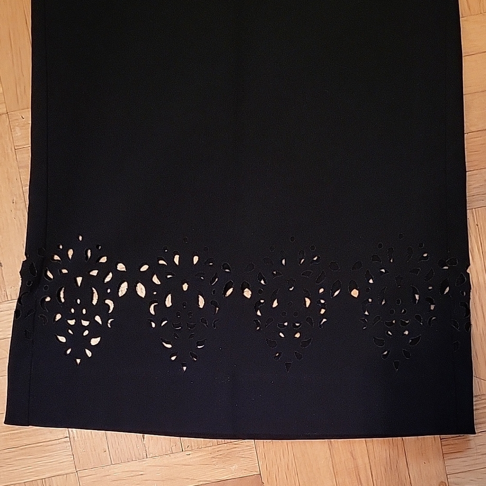 NEW Cleo Black Cropped Culotte Pants for Office or Casual, Intricate Cutwork, 6P - Picture 9 of 13